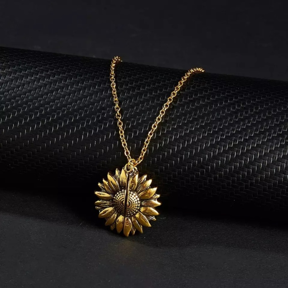 Sunflower Pendant You are my sunshine Long Chain - Picture 5 of 6